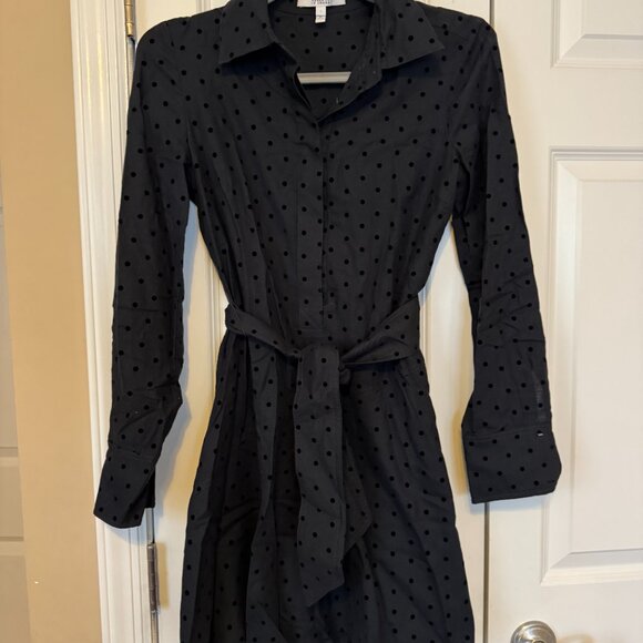 Derek Lam 10 Crosby Polka Dot Black Shirt Dress, New Condition, Size 2 - Picture 4 of 4